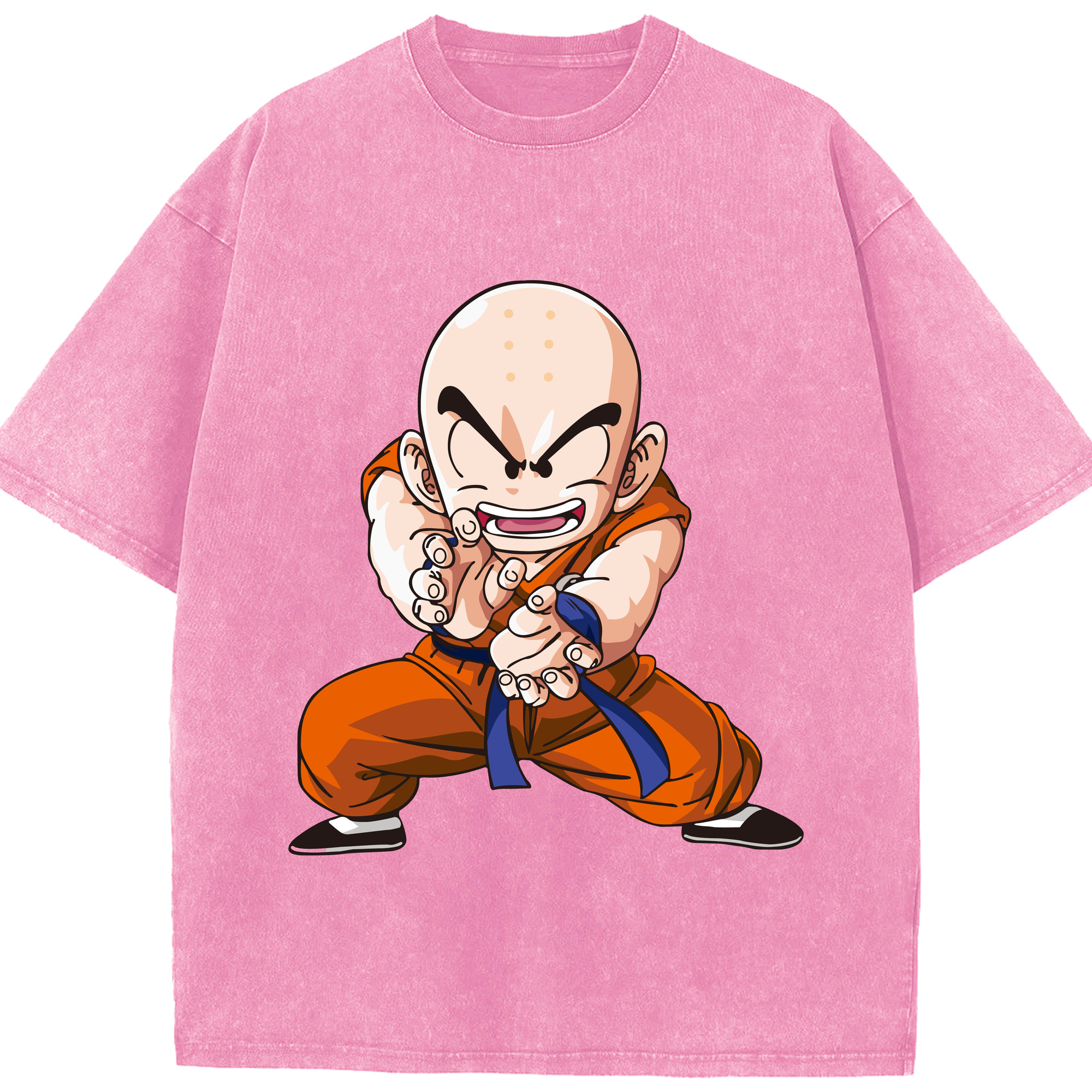（画像用） ドラゴンボール クリリン DRAGON BALL krillin 綿100% ヴィンテージ風 半袖Tシャツ（フロントプリント）